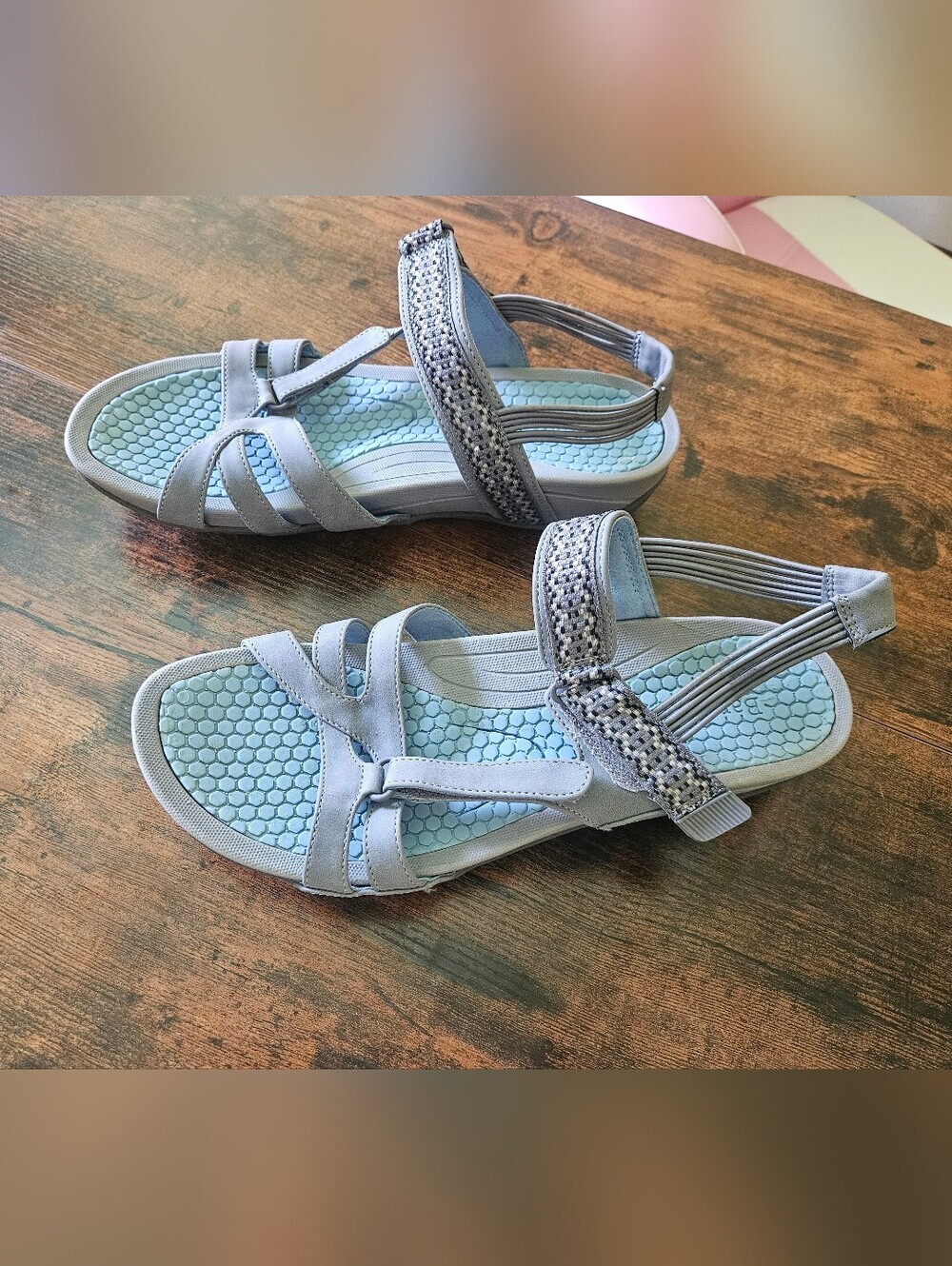Baretraps Women's Light Blue Comfort Sandals Size 11M
